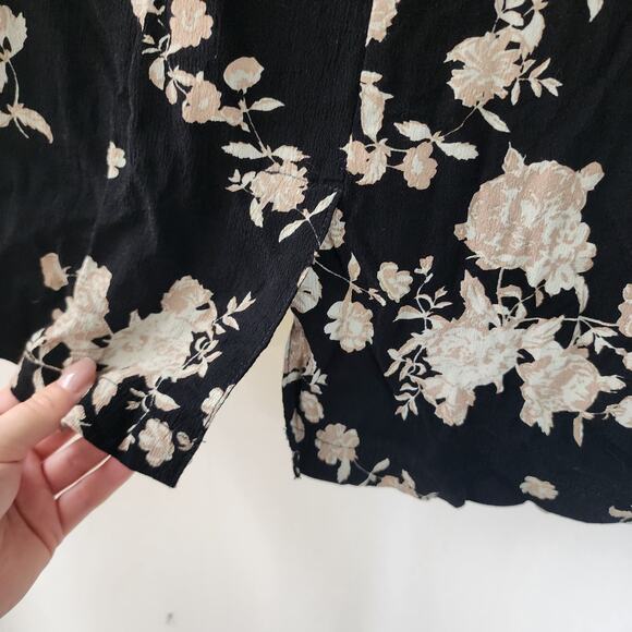 Jen's Pirate Booty Cortes Jacket Obsidian Spanish Rose Print kimono blk long P S - Picture 12 of 12